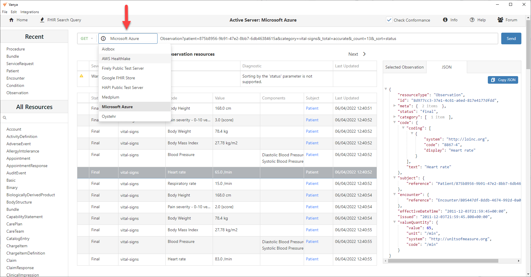 OperationOutcome resources