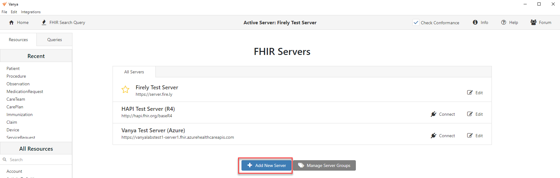 Add FHIR server