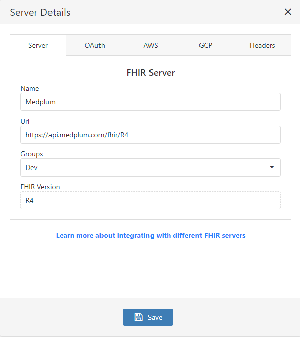 Medplum FHIR server