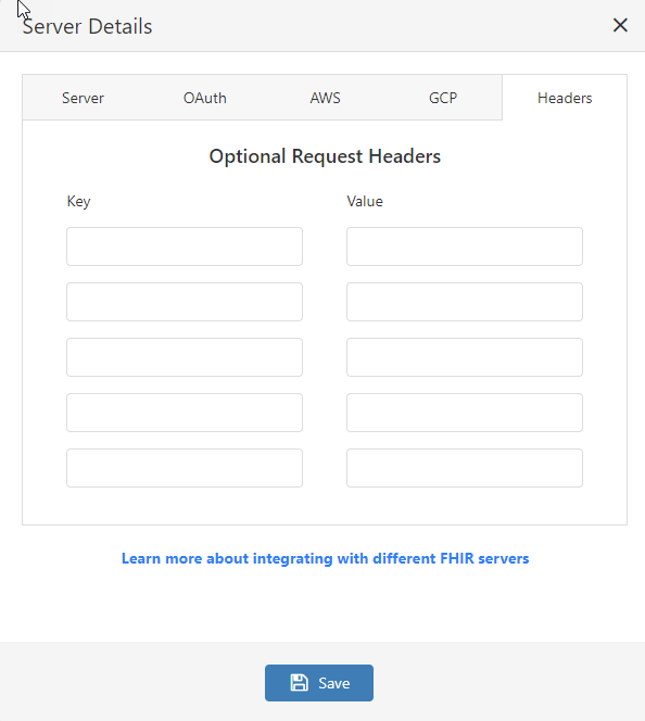FHIR server request headers